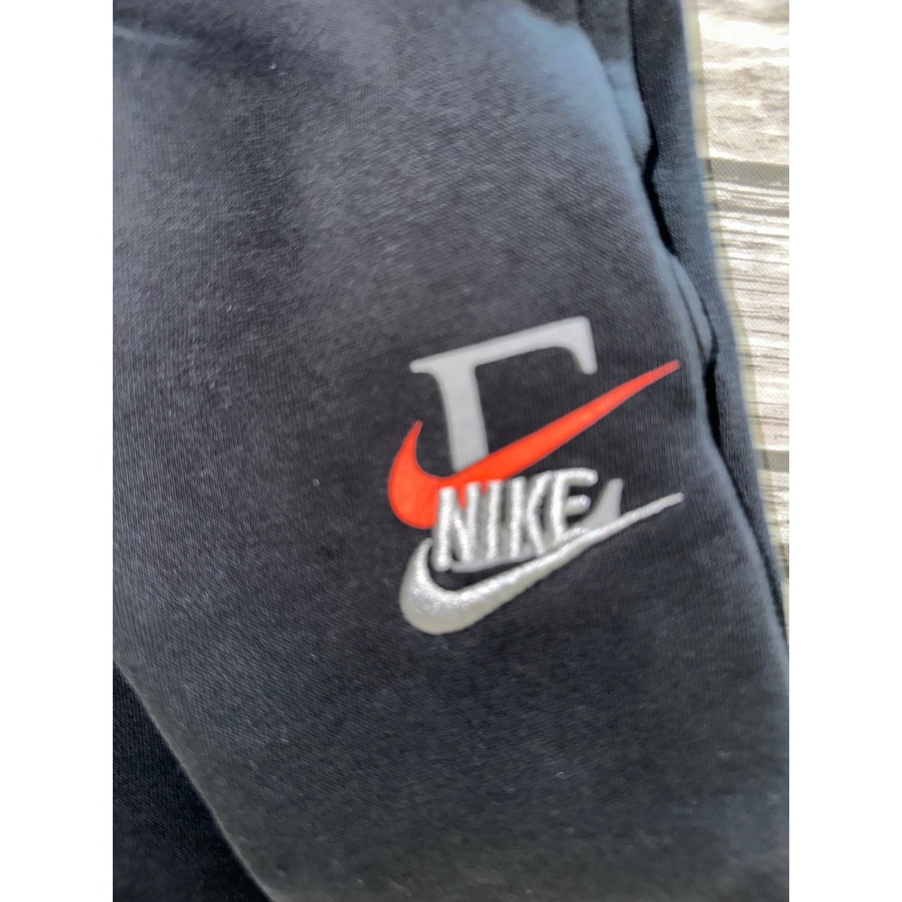 Nike Sportswear Club AOP Fleece Joggers Men large Black Red Gray Swoosh Pants - Picture 8 of 11